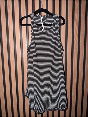lululemon athletica Black and White Striped Racerback Tank